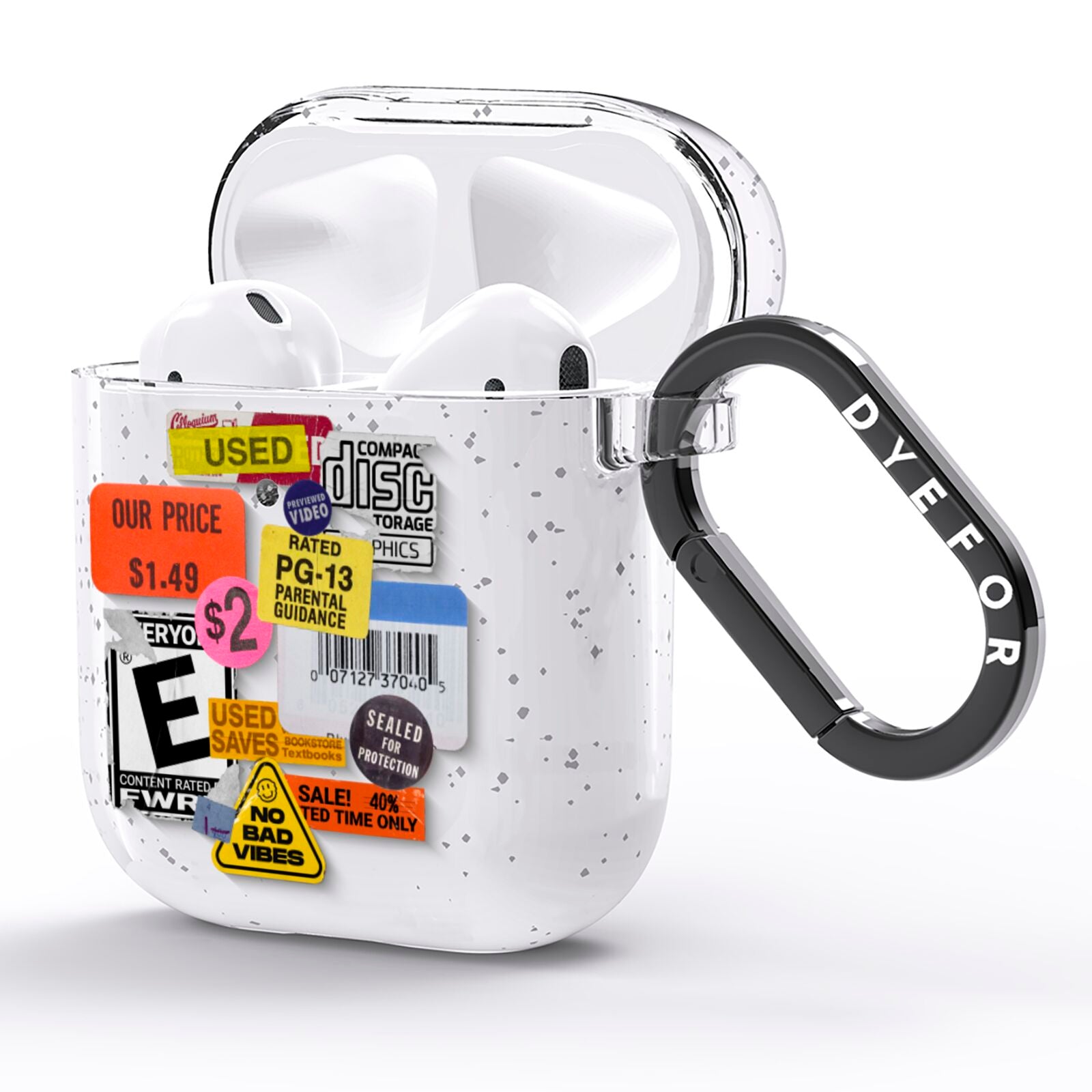 Vintage CD Stickers AirPods Glitter Case Side Image