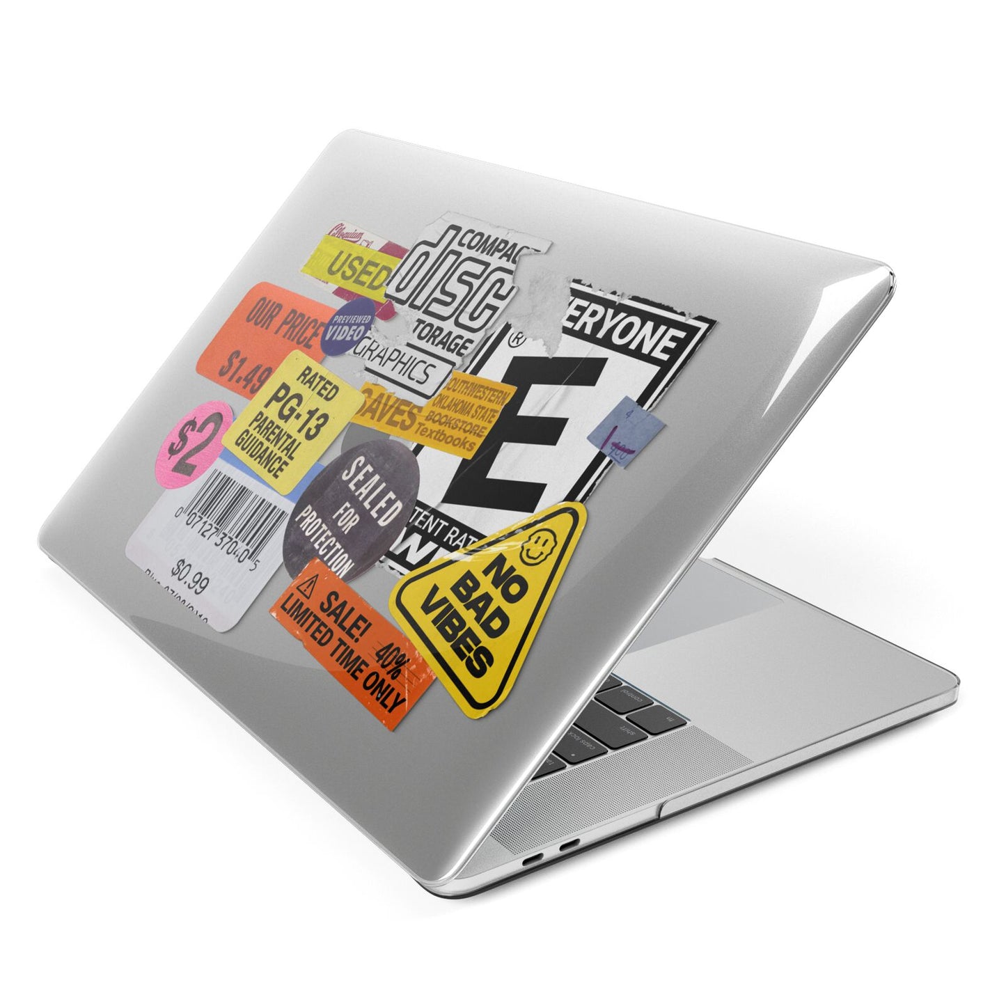 Vintage CD Stickers Apple MacBook Case Side View