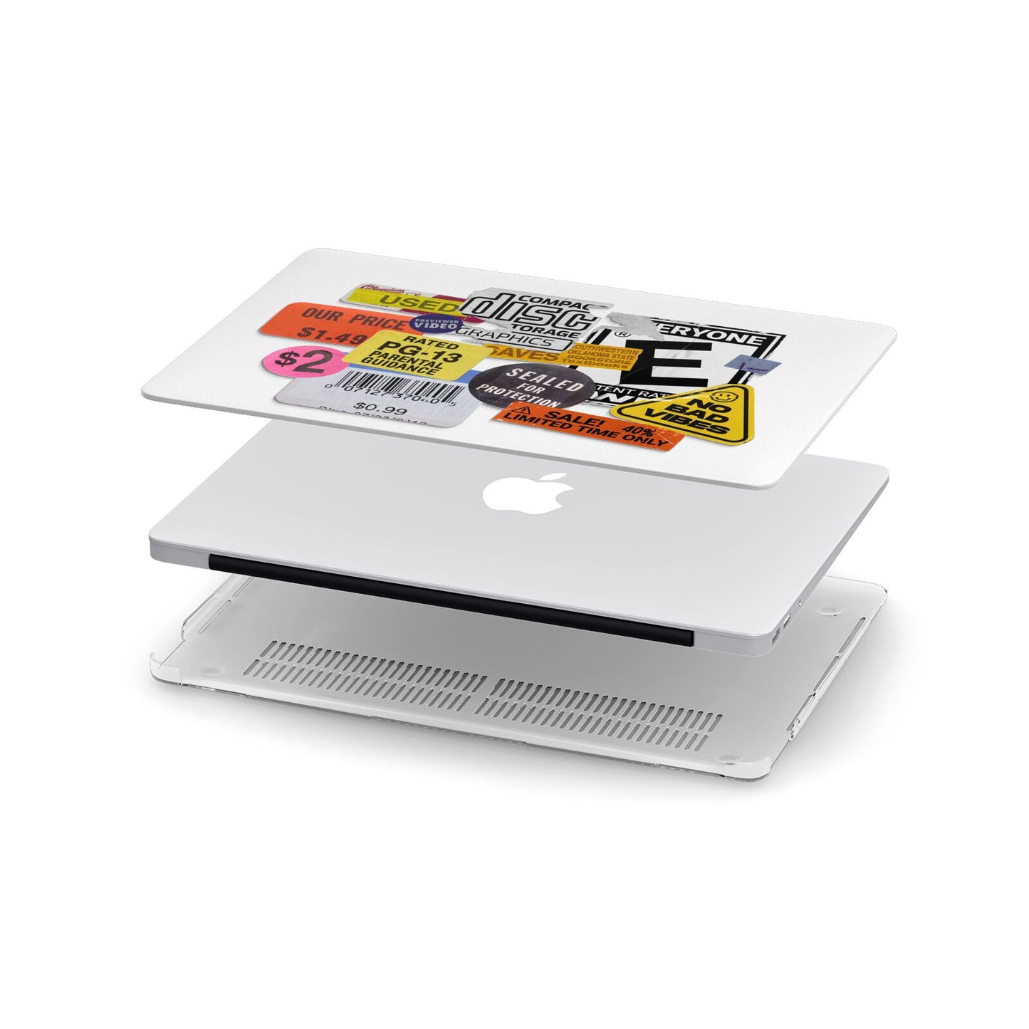 Vintage CD Stickers Apple MacBook Case in Detail