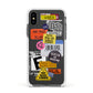 Vintage CD Stickers Apple iPhone Xs Impact Case White Edge on Black Phone