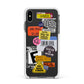 Vintage CD Stickers Apple iPhone Xs Max Impact Case White Edge on Black Phone