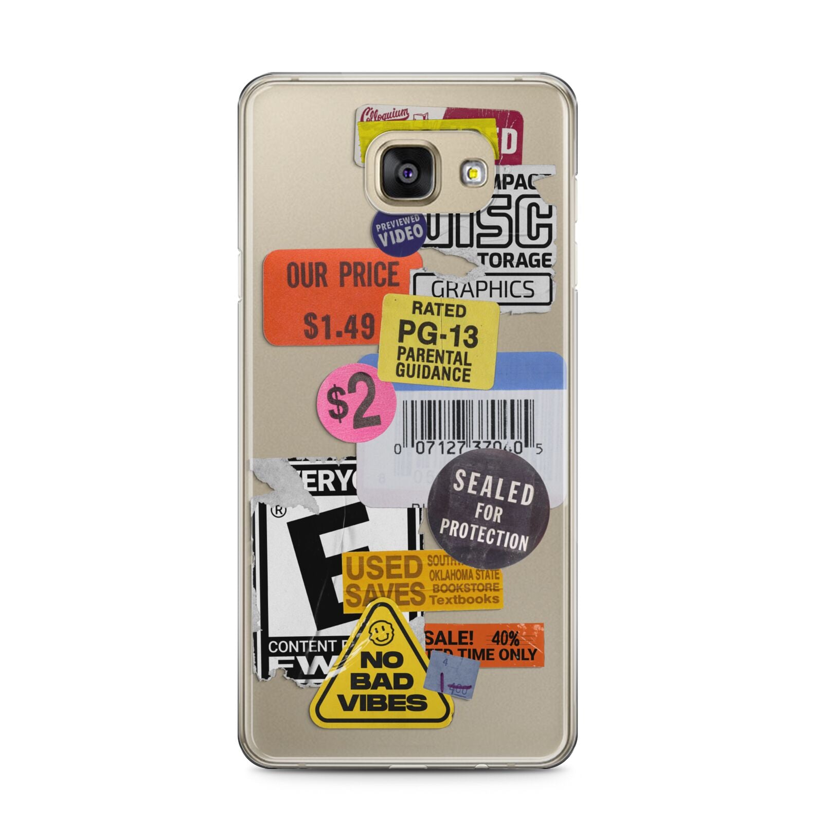 Vintage CD Stickers Samsung Galaxy A5 2016 Case on gold phone