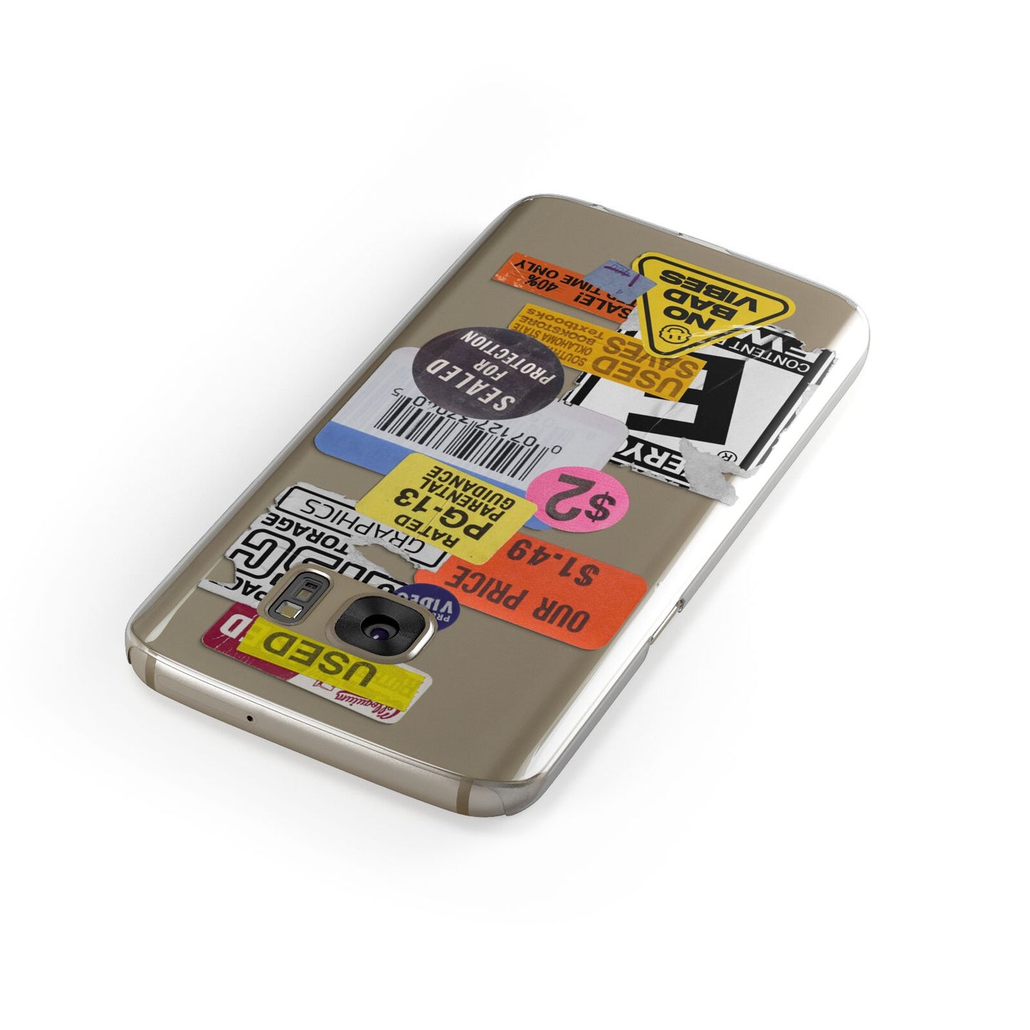 Vintage CD Stickers Samsung Galaxy Case Front Close Up