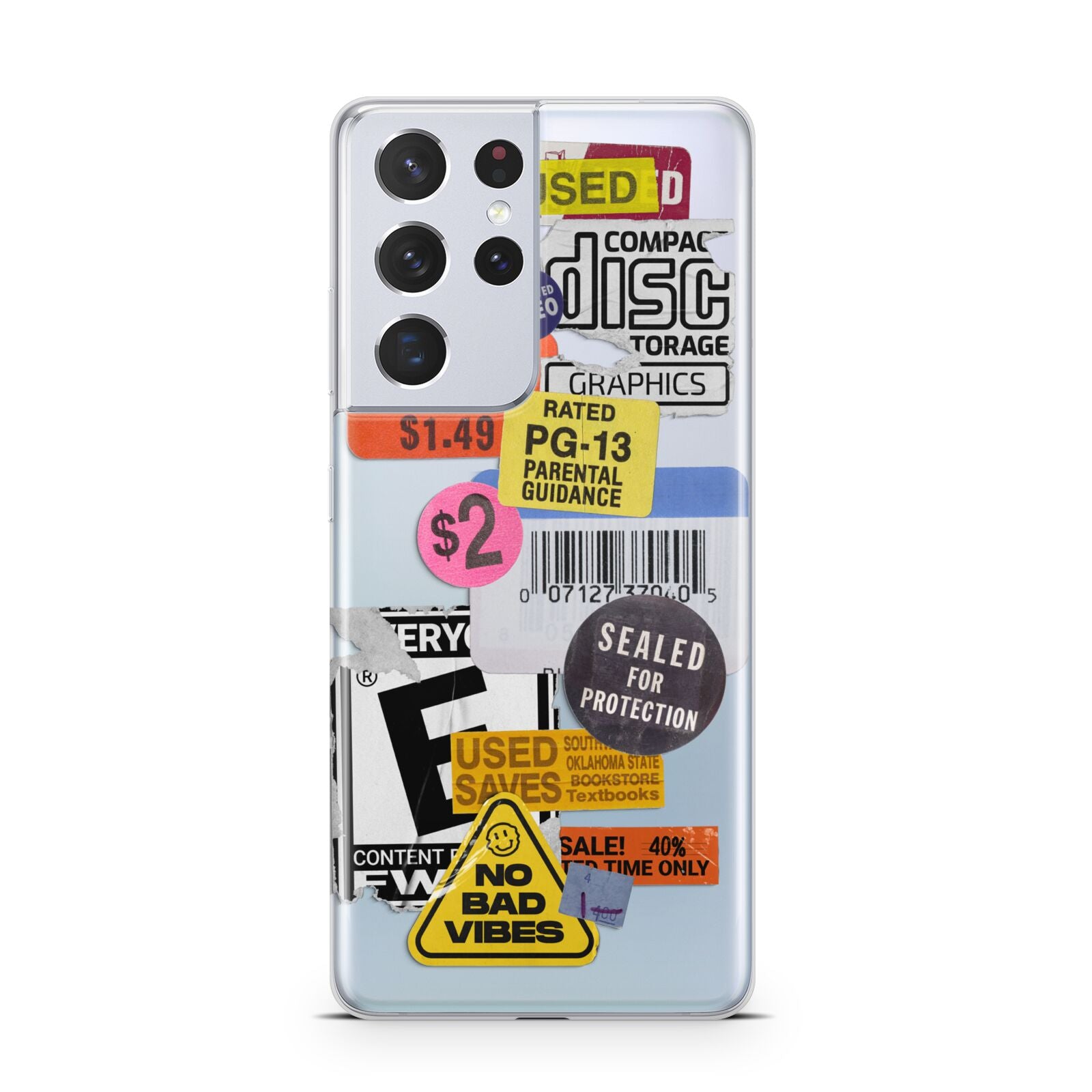 Vintage CD Stickers Samsung S21 Ultra Case