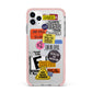 Vintage CD Stickers iPhone 11 Pro Max Impact Pink Edge Case