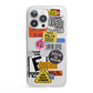 Vintage CD Stickers iPhone 13 Pro Clear Bumper Case