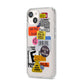 Vintage CD Stickers iPhone 14 Clear Tough Case Starlight Angled Image