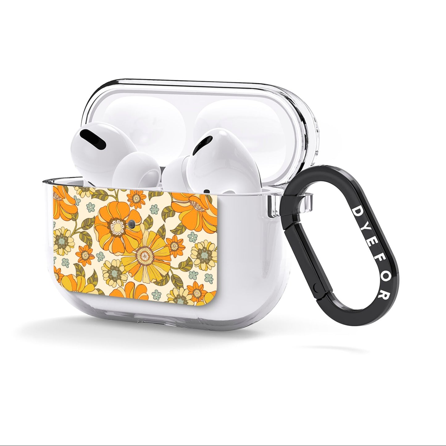 Vintage Floral AirPods Clear Case 3rd Gen Side Image