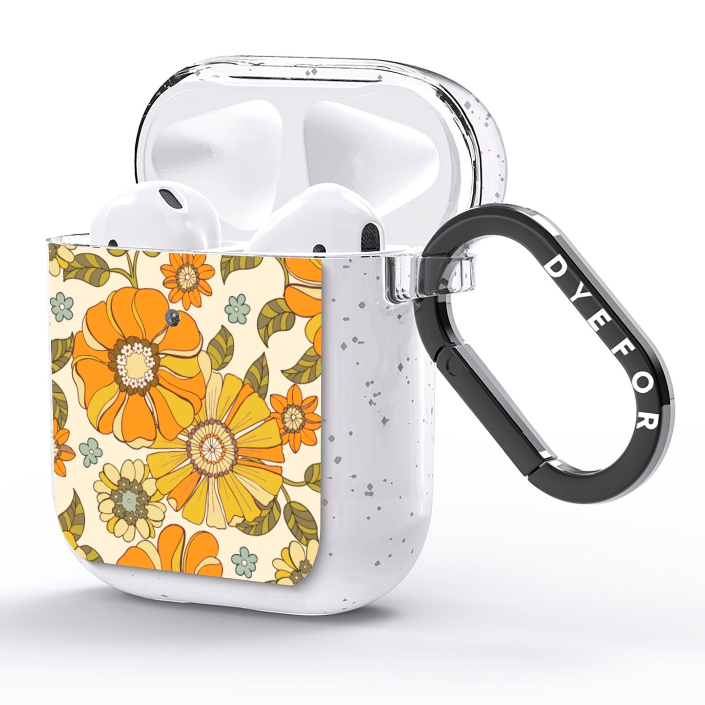 Vintage Floral AirPods Glitter Case Side Image