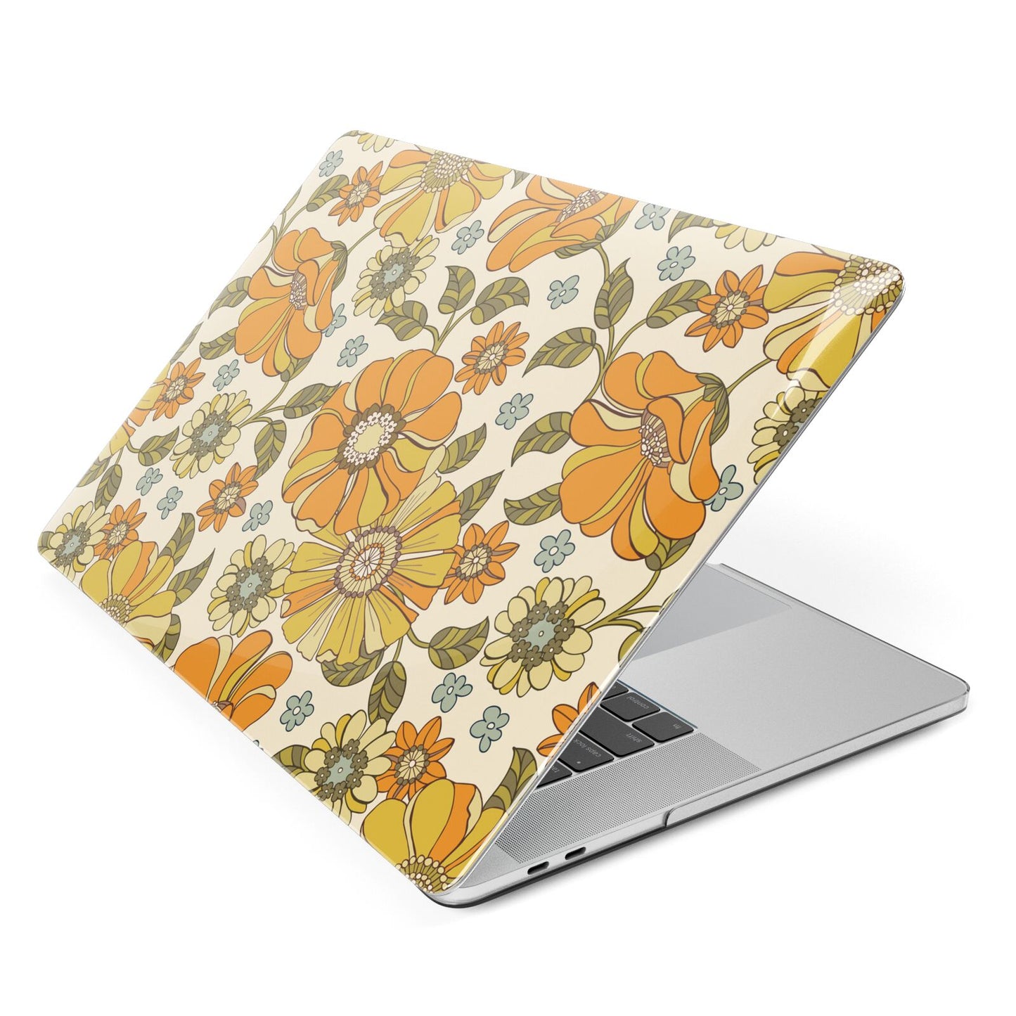 Vintage Floral Apple MacBook Case Side View
