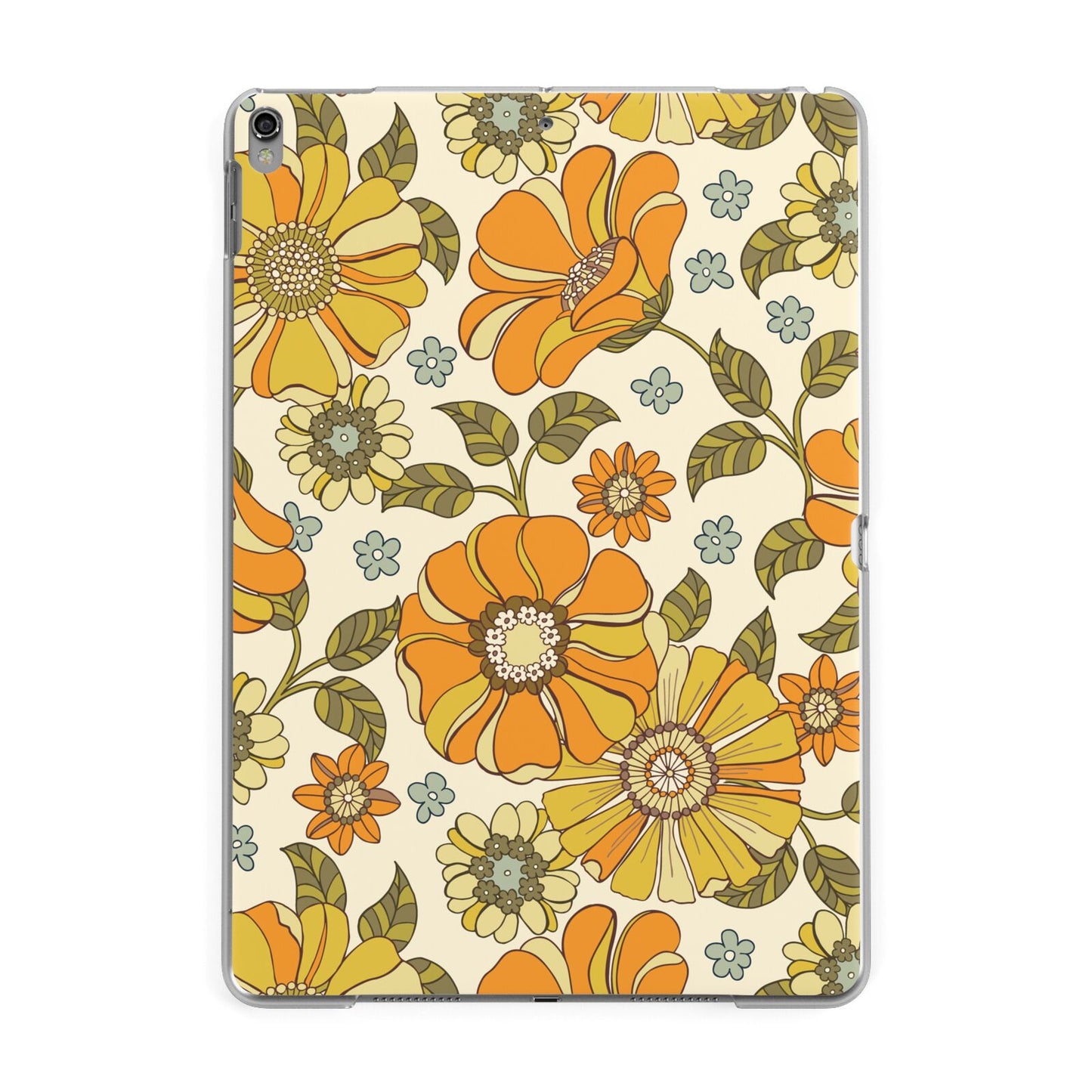 Vintage Floral Apple iPad Grey Case