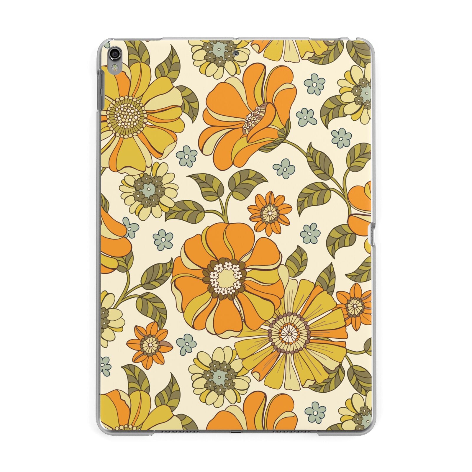 Vintage Floral Apple iPad Grey Case