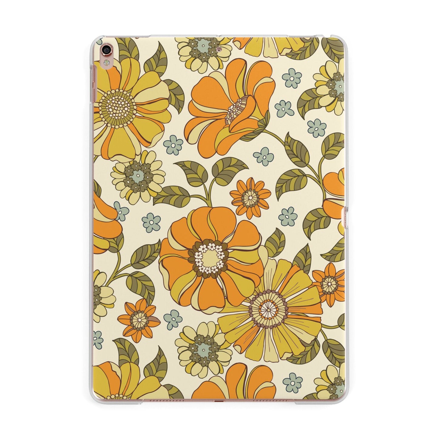 Vintage Floral Apple iPad Rose Gold Case