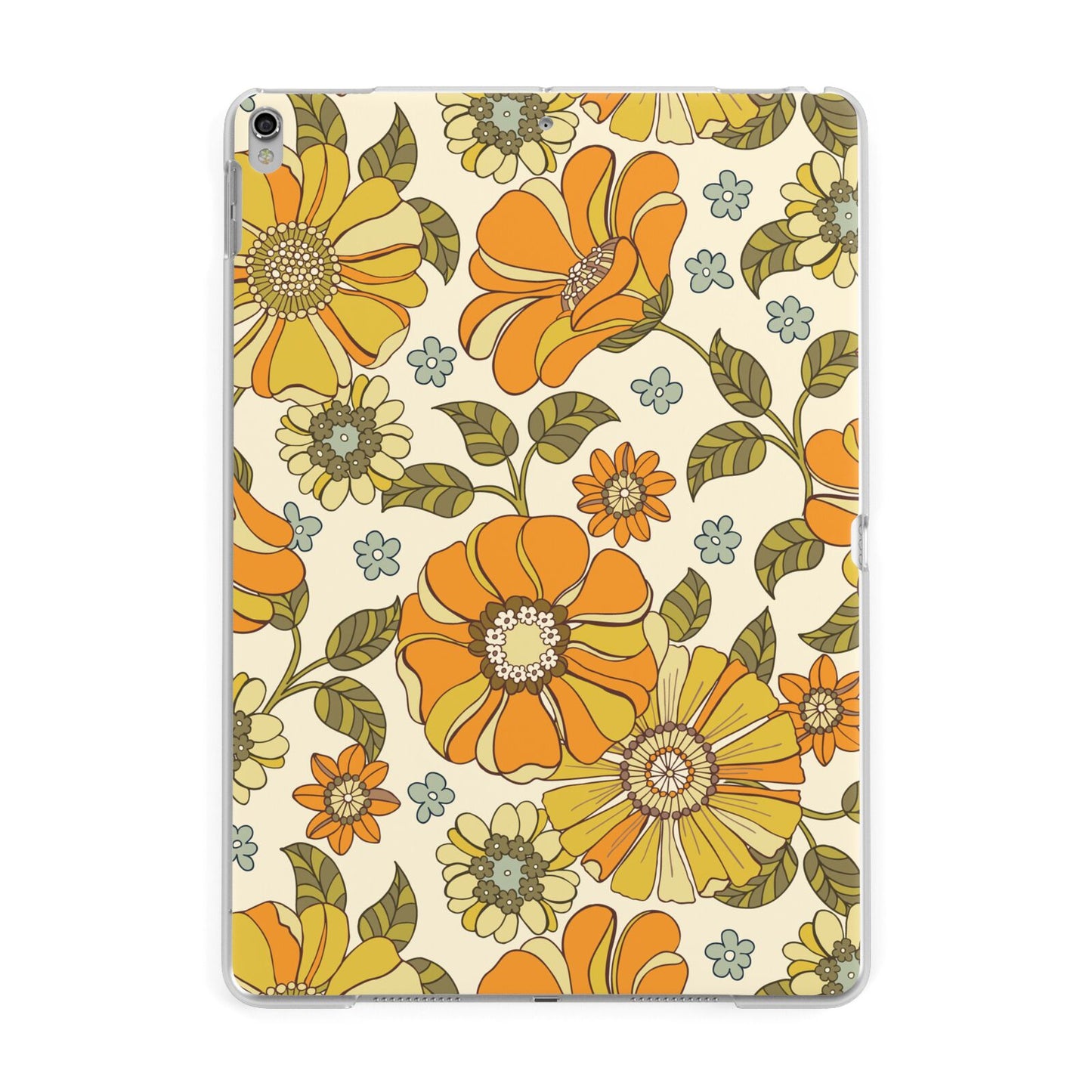 Vintage Floral Apple iPad Silver Case