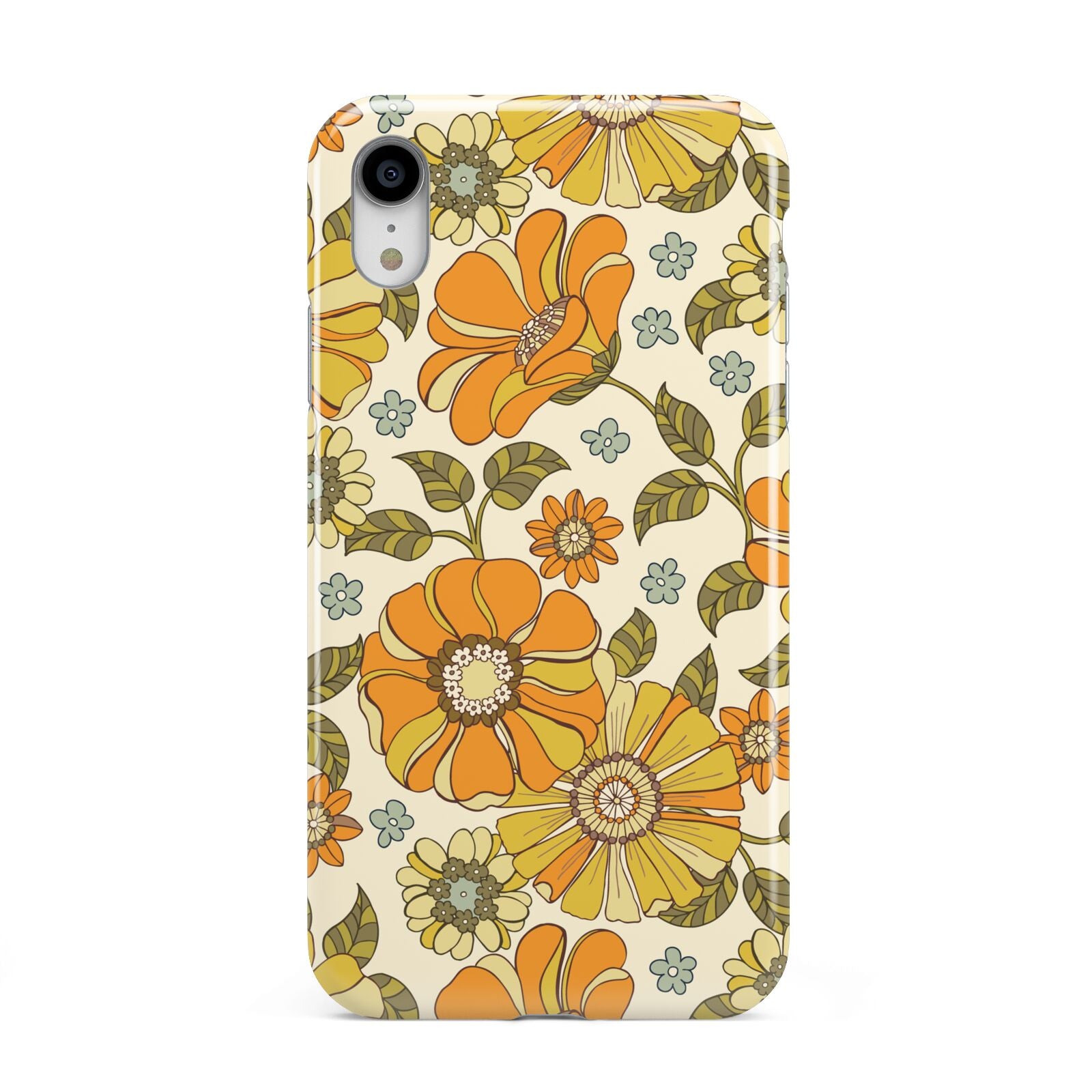 Vintage Floral Apple iPhone XR White 3D Tough Case