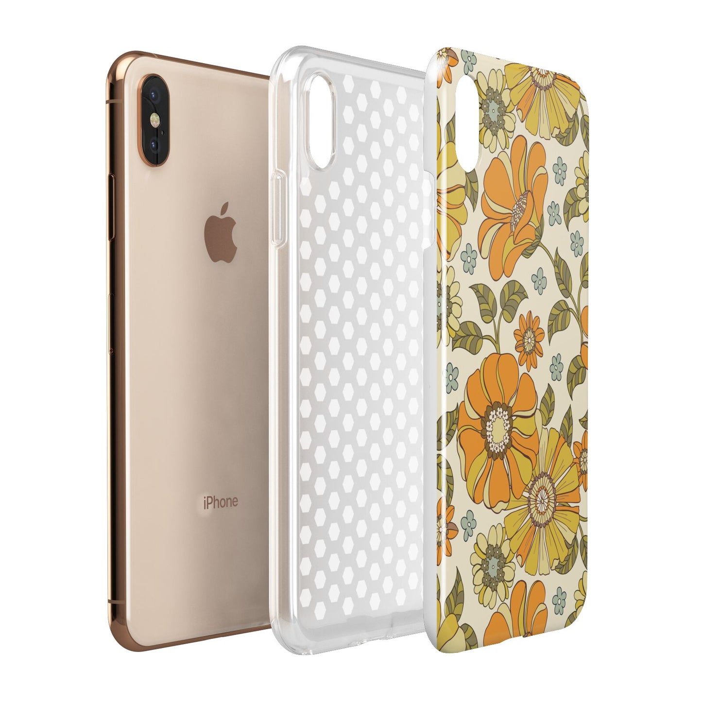 Vintage Floral Apple iPhone Xs Max 3D Tough Case Expanded View
