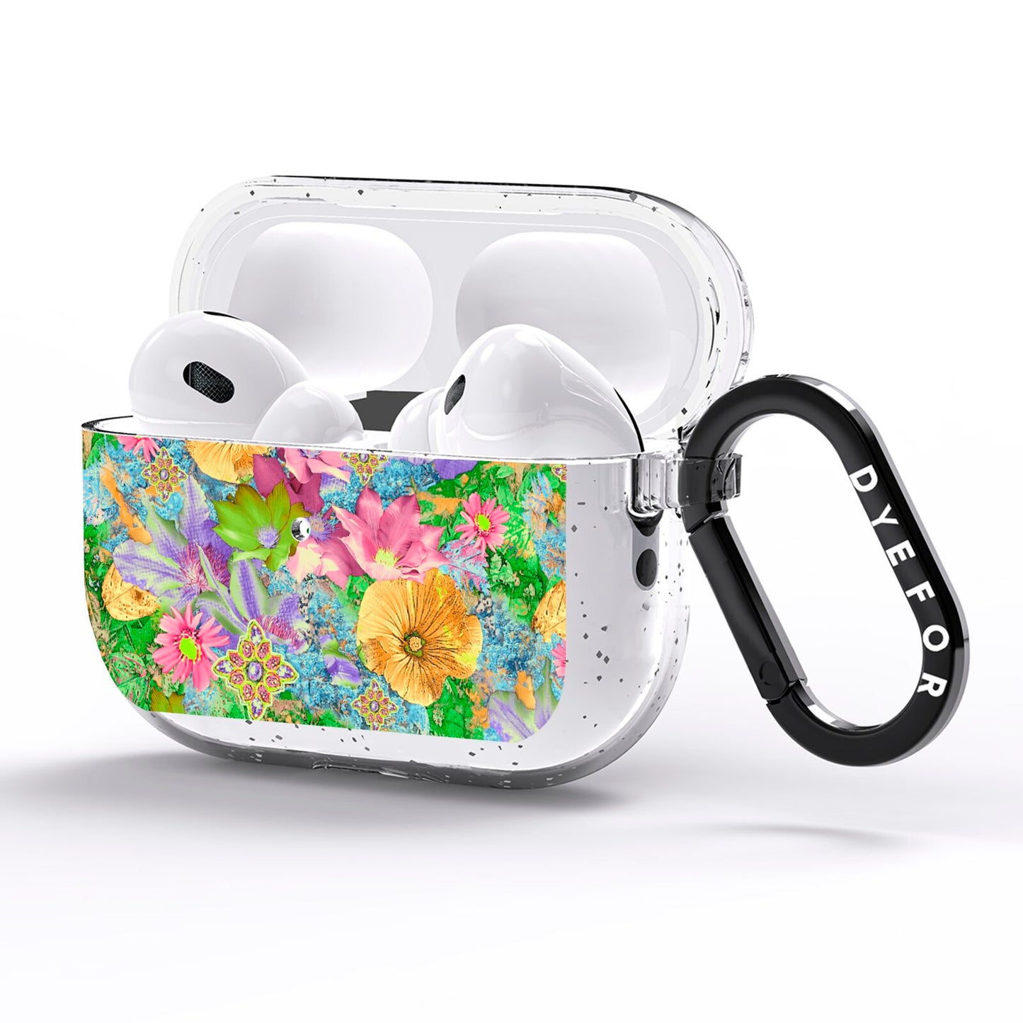 Vintage Floral Pattern AirPods Pro Glitter Case Side Image