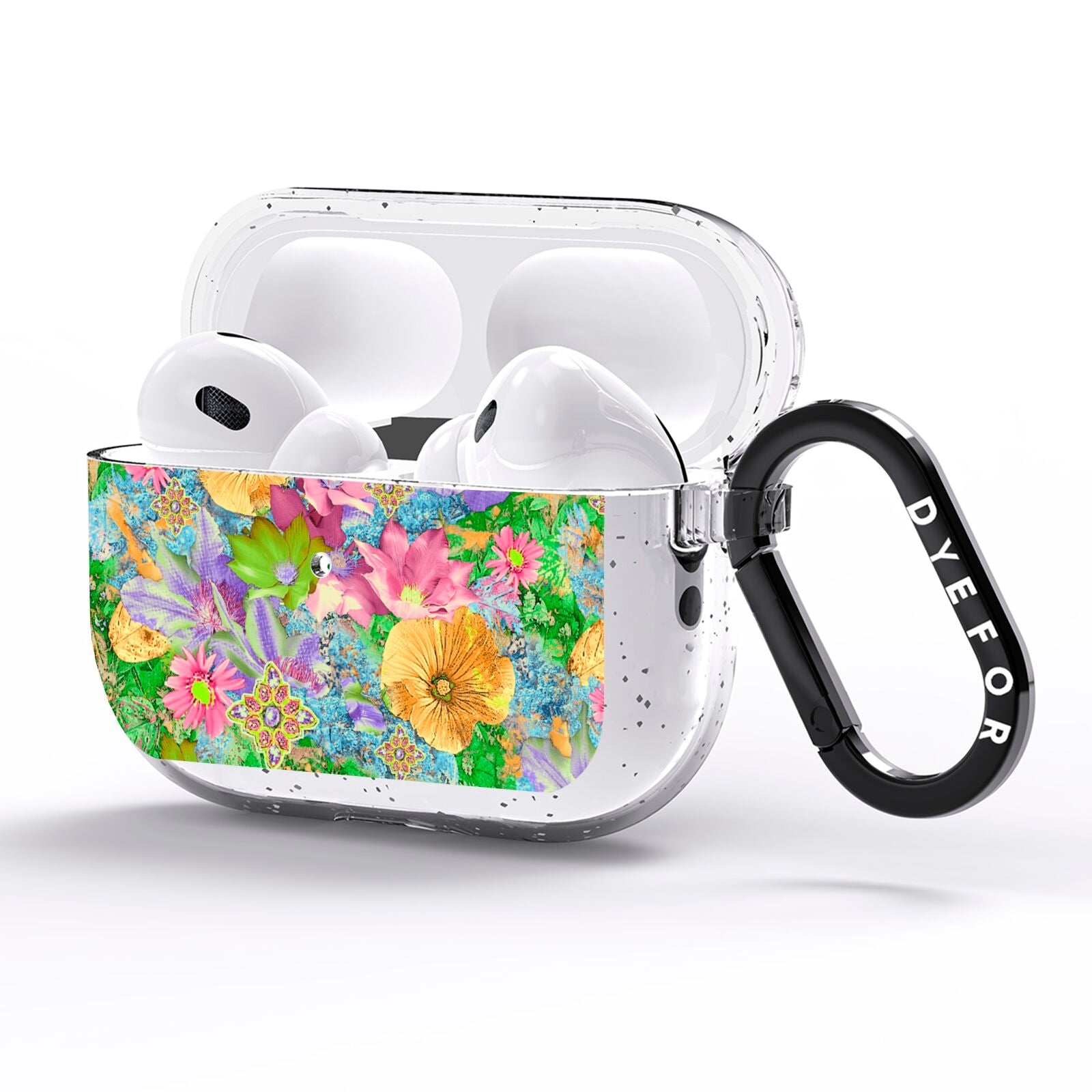 Vintage Floral Pattern AirPods Pro Glitter Case Side Image