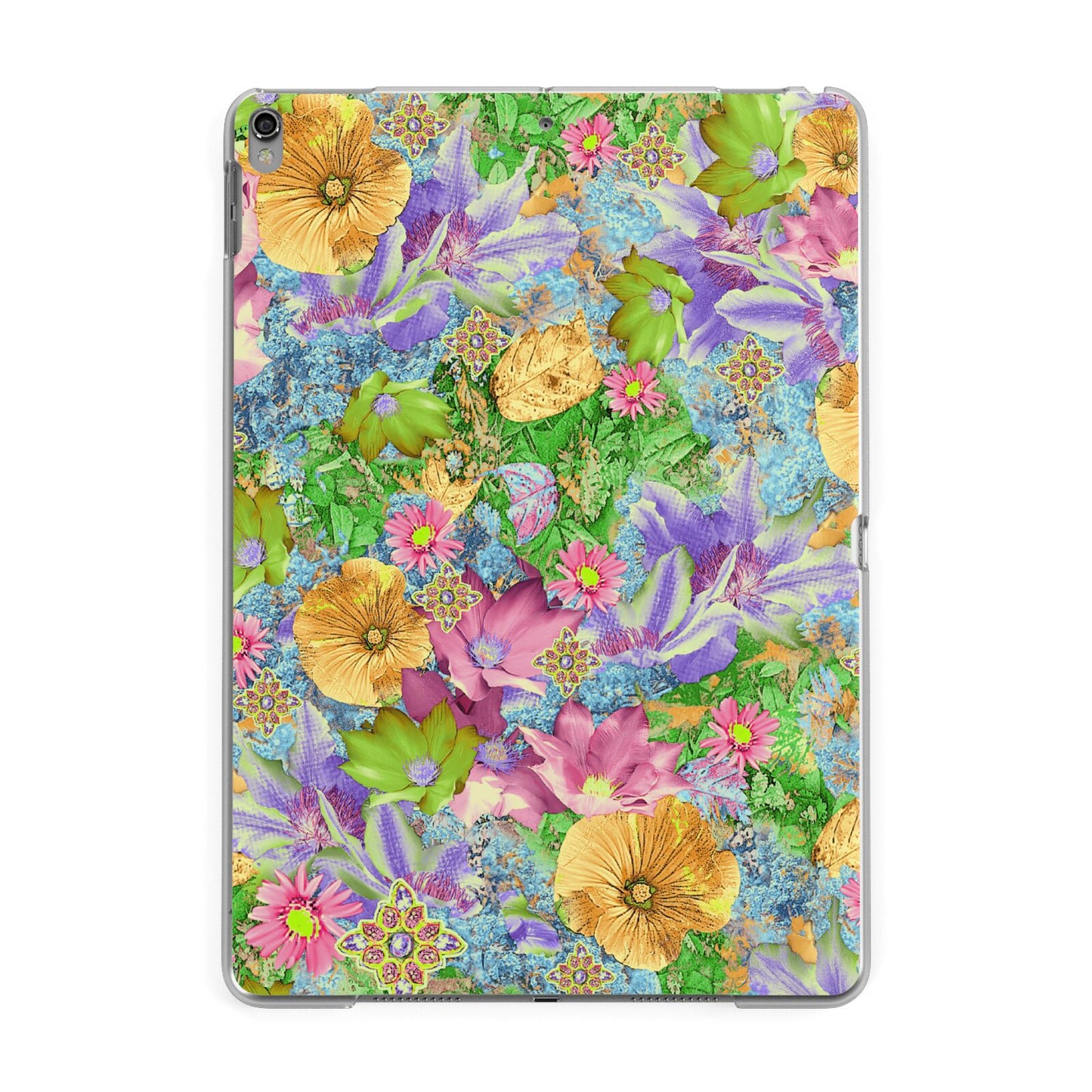 Vintage Floral Pattern Apple iPad Grey Case