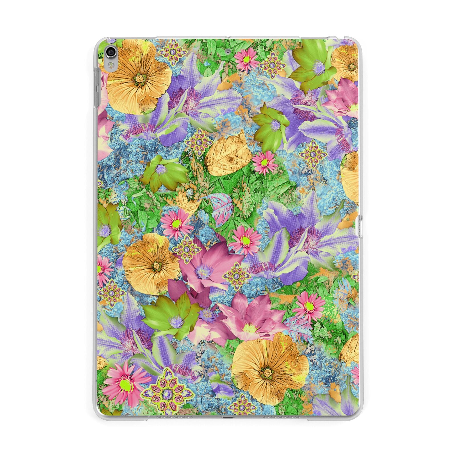 Vintage Floral Pattern Apple iPad Silver Case
