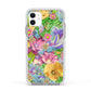 Vintage Floral Pattern Apple iPhone 11 in White with White Impact Case