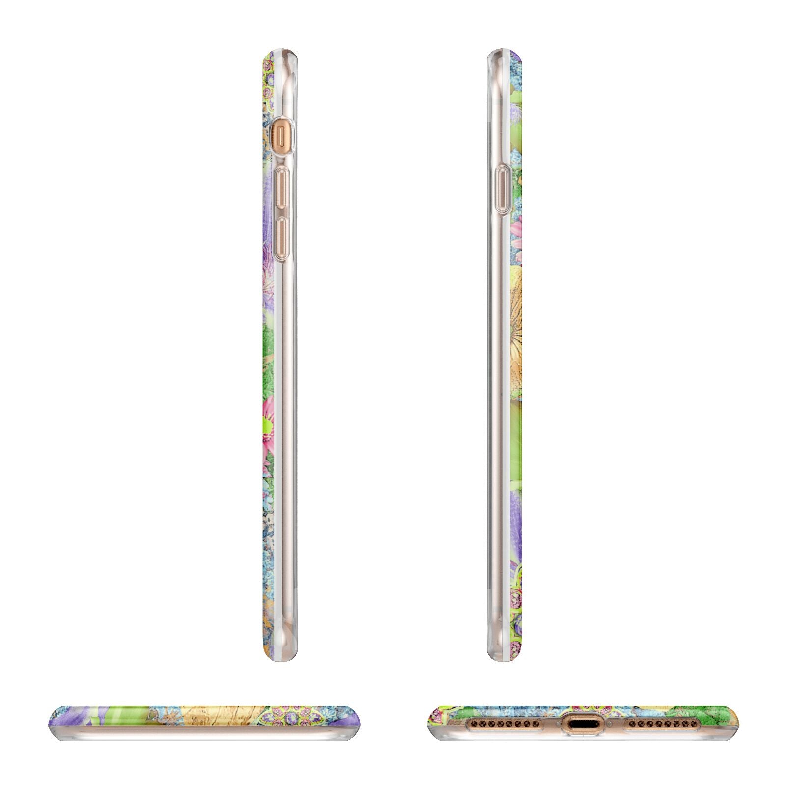 Vintage Floral Pattern Apple iPhone 7 8 Plus 3D Wrap Tough Case Alternative Image Angles