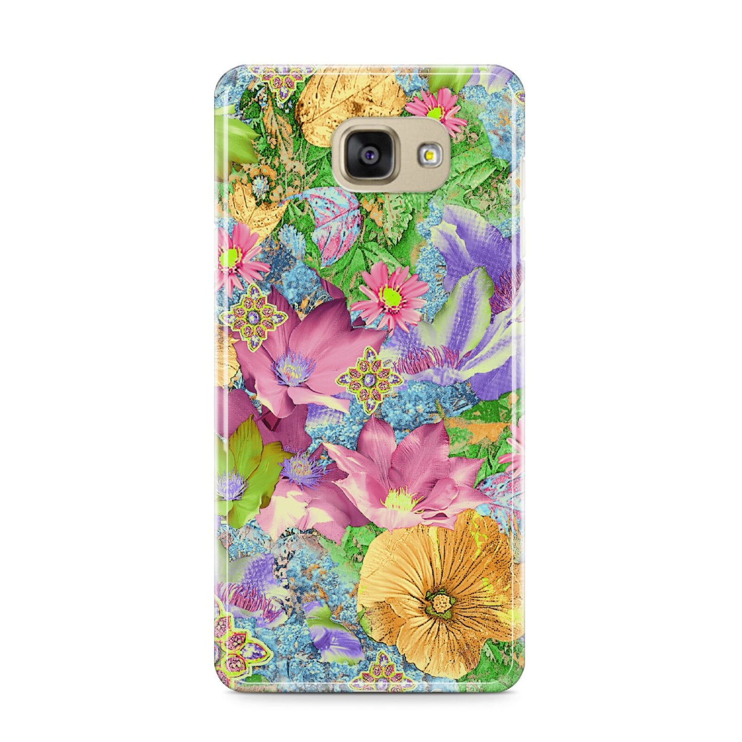 Vintage Floral Pattern Samsung Galaxy A9 2016 Case on gold phone