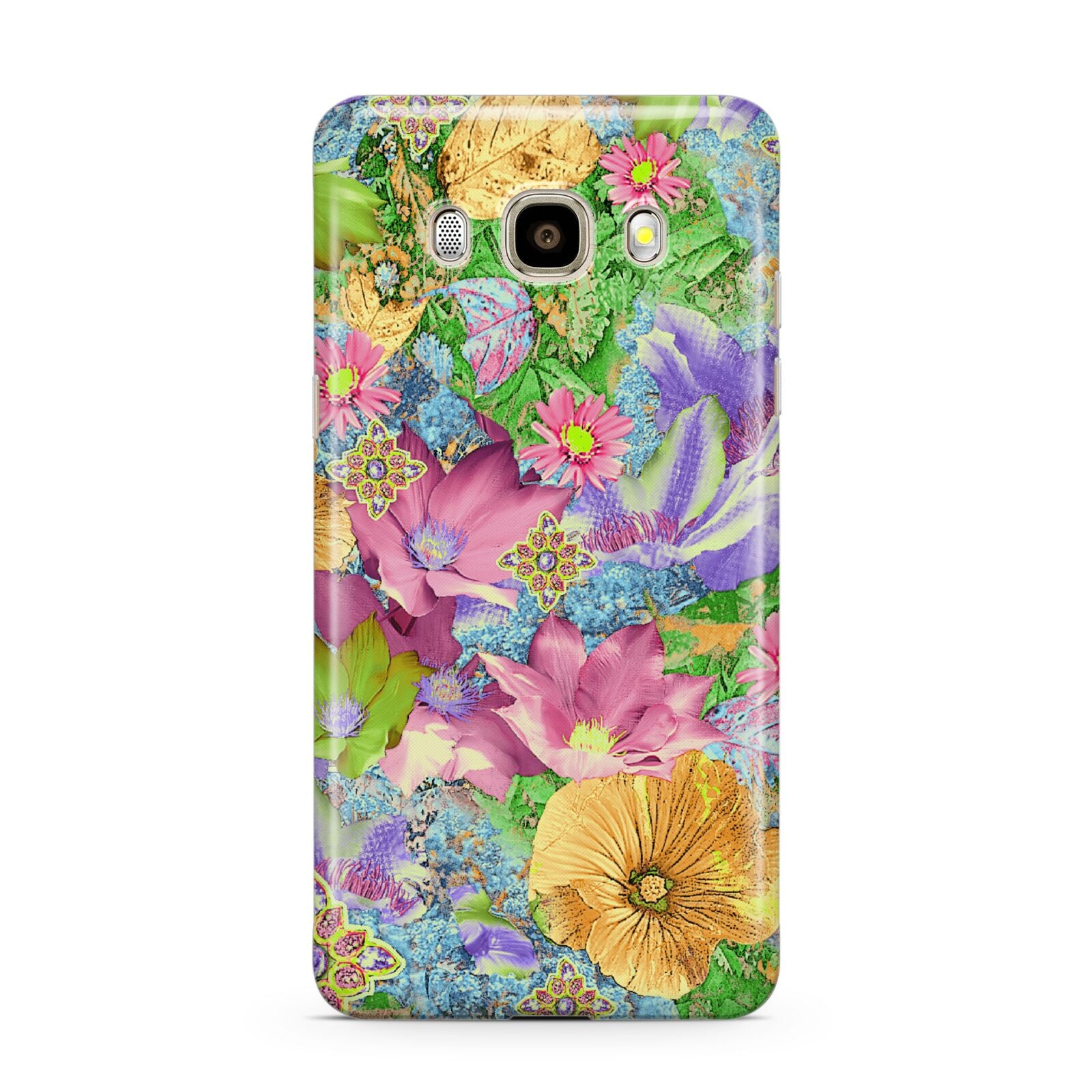 Vintage Floral Pattern Samsung Galaxy J7 2016 Case on gold phone
