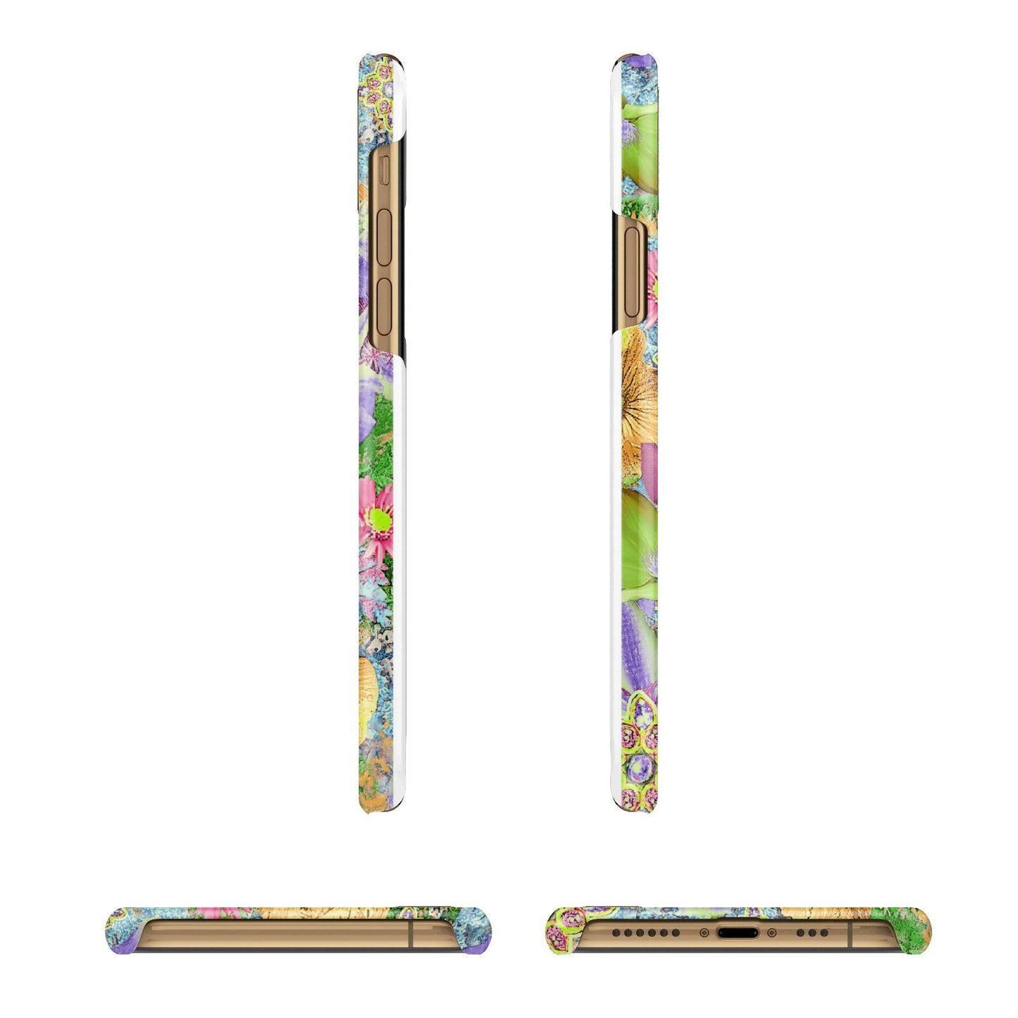 Vintage Floral Pattern iPhone 11 3D Snap Case Angle Images