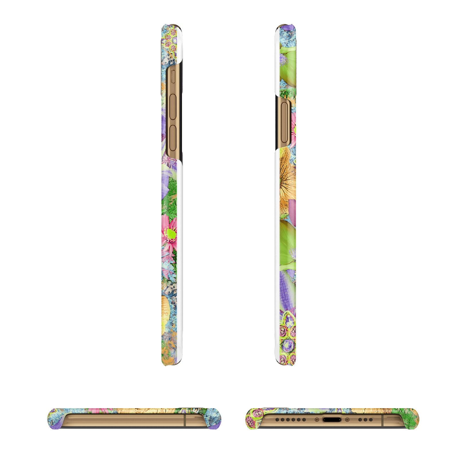 Vintage Floral Pattern iPhone 11 3D Snap Case Angle Images