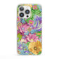 Vintage Floral Pattern iPhone 13 Pro Clear Bumper Case