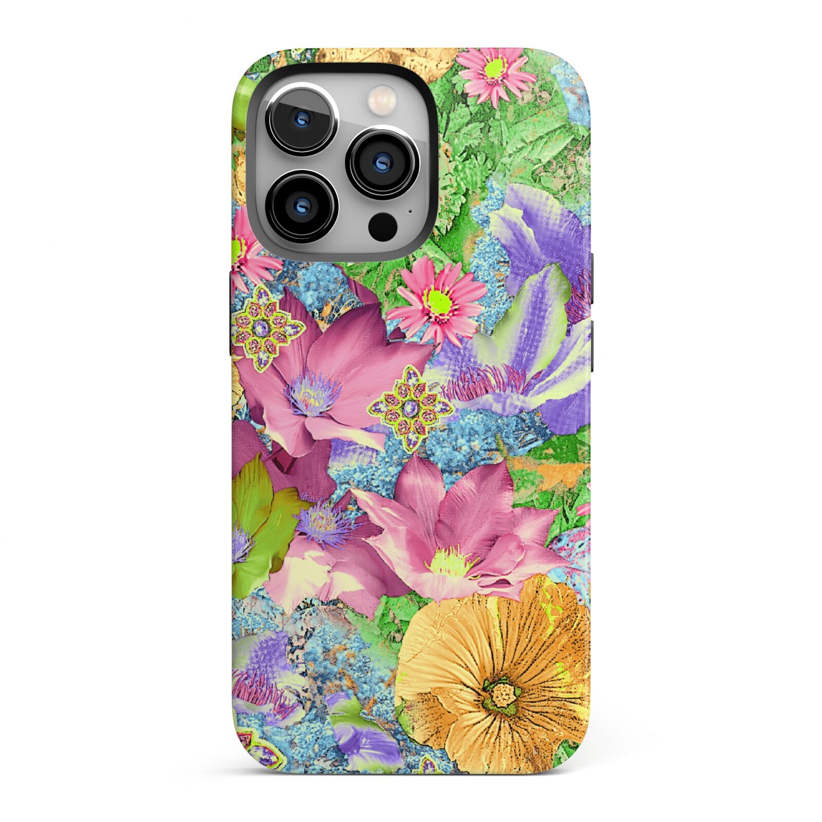 Vintage Floral Pattern iPhone 13 Pro Full Wrap 3D Tough Case