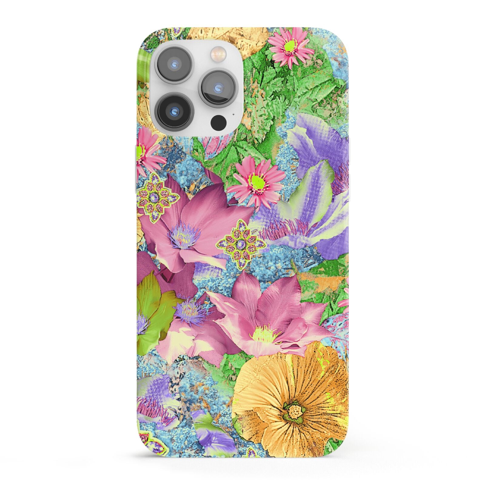 Vintage Floral Pattern iPhone 13 Pro Max Full Wrap 3D Snap Case
