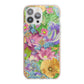Vintage Floral Pattern iPhone 13 Pro Max TPU Impact Case with Pink Edges