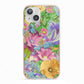 Vintage Floral Pattern iPhone 13 TPU Impact Case with Pink Edges