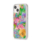 Vintage Floral Pattern iPhone 14 Clear Tough Case Starlight Angled Image