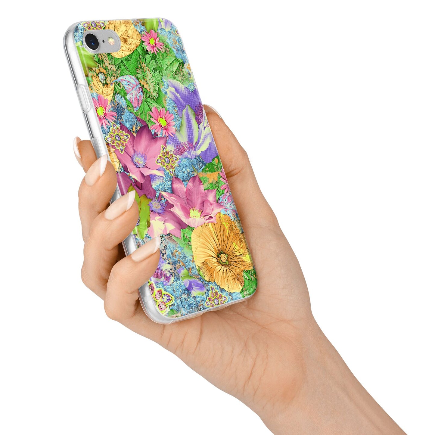Vintage Floral Pattern iPhone 7 Bumper Case on Silver iPhone Alternative Image