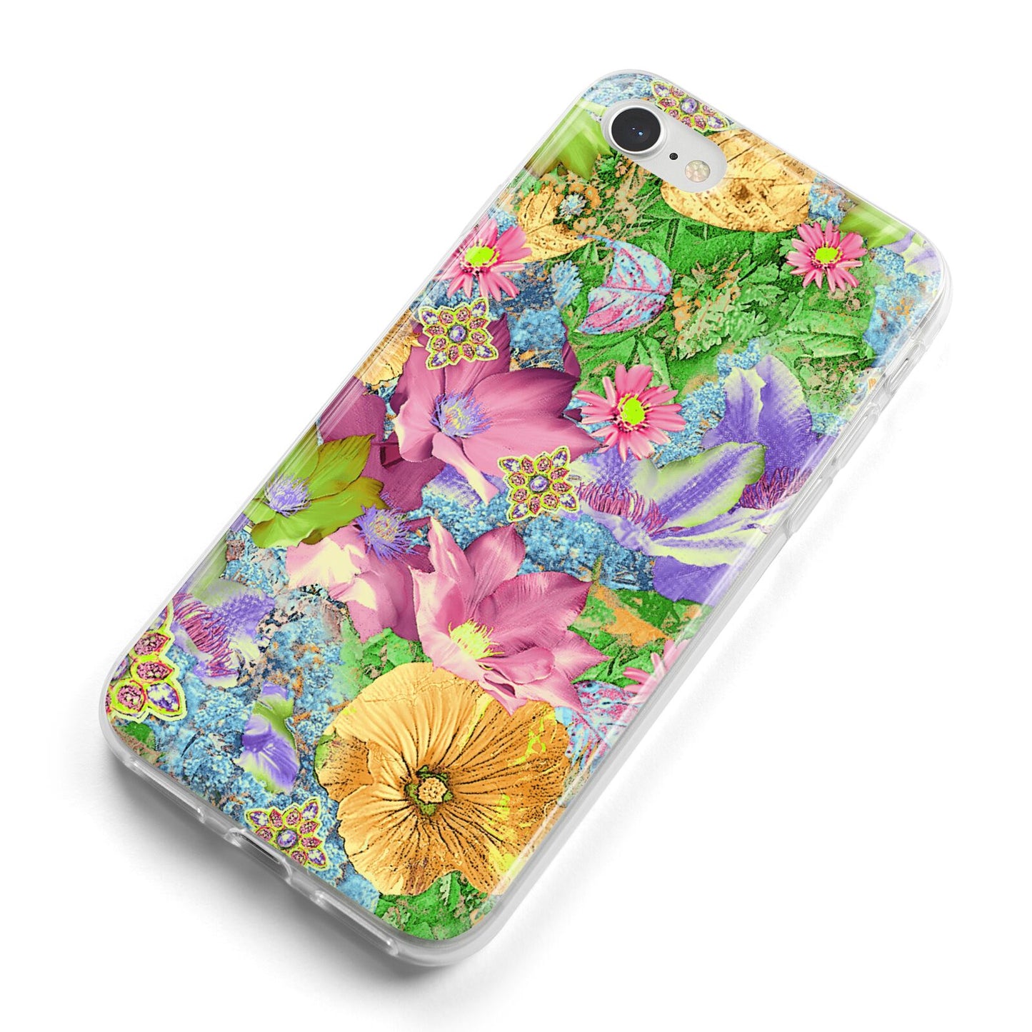 Vintage Floral Pattern iPhone 8 Bumper Case on Silver iPhone Alternative Image
