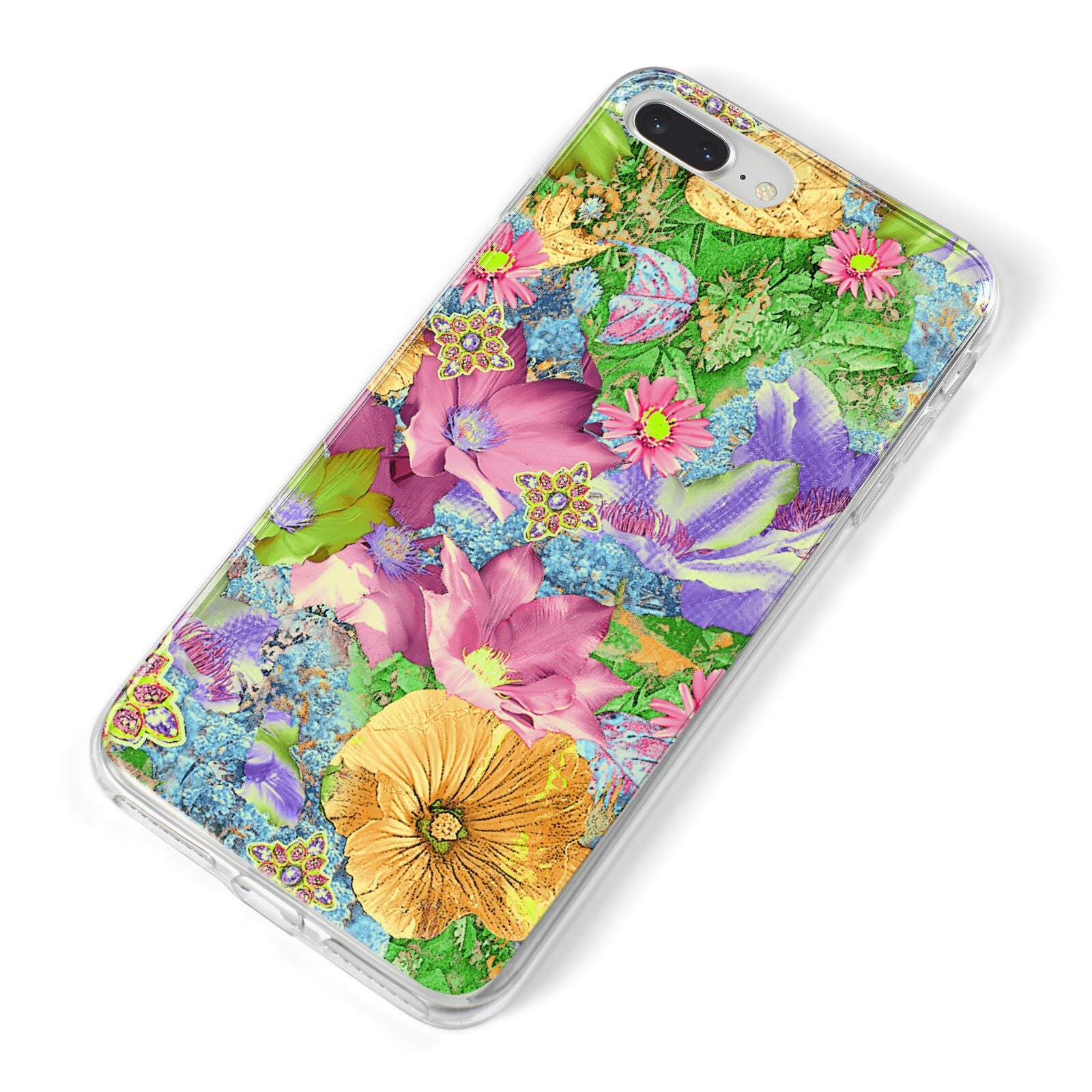 Vintage Floral Pattern iPhone 8 Plus Bumper Case on Silver iPhone Alternative Image