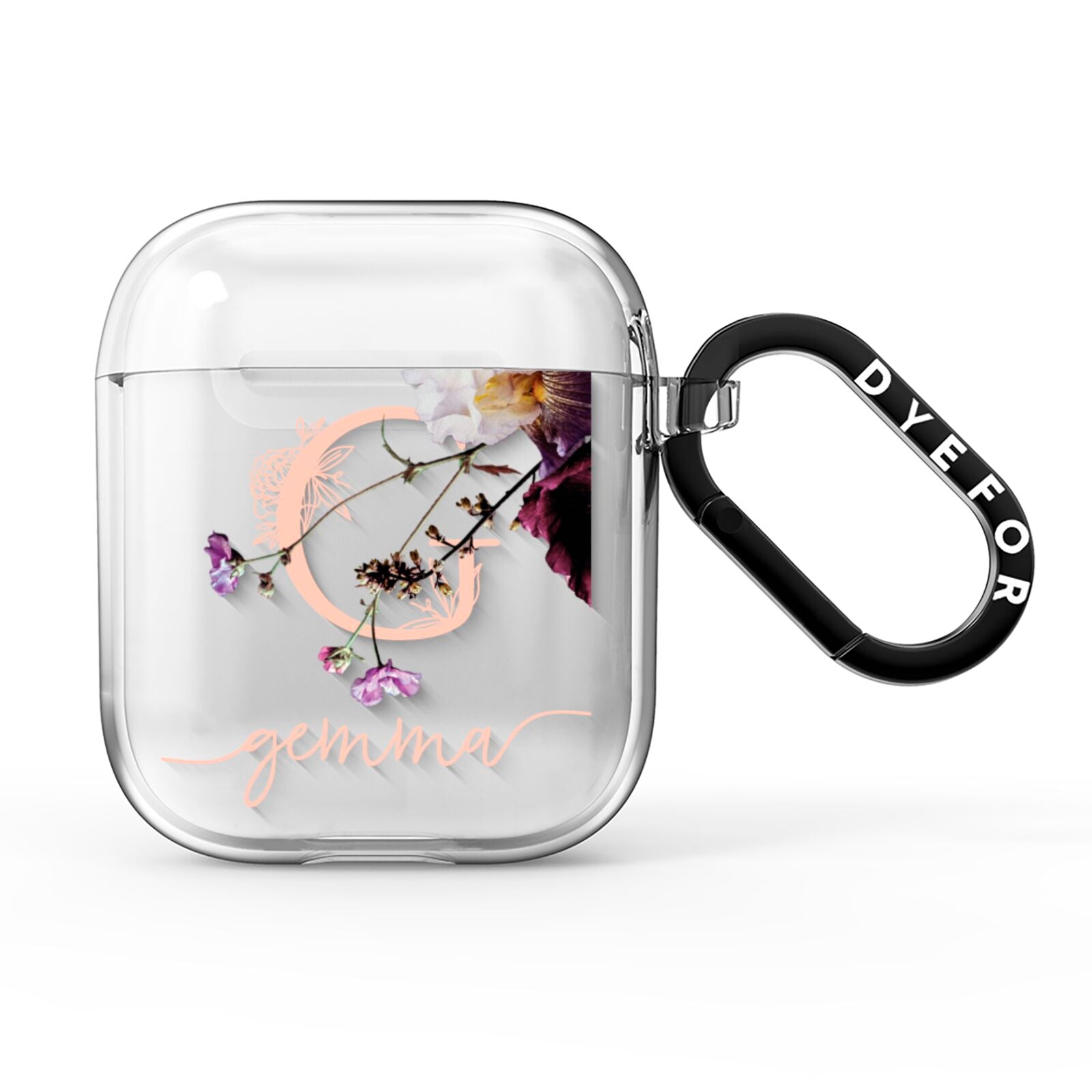 Vintage Floral Personalised AirPods Clear Case
