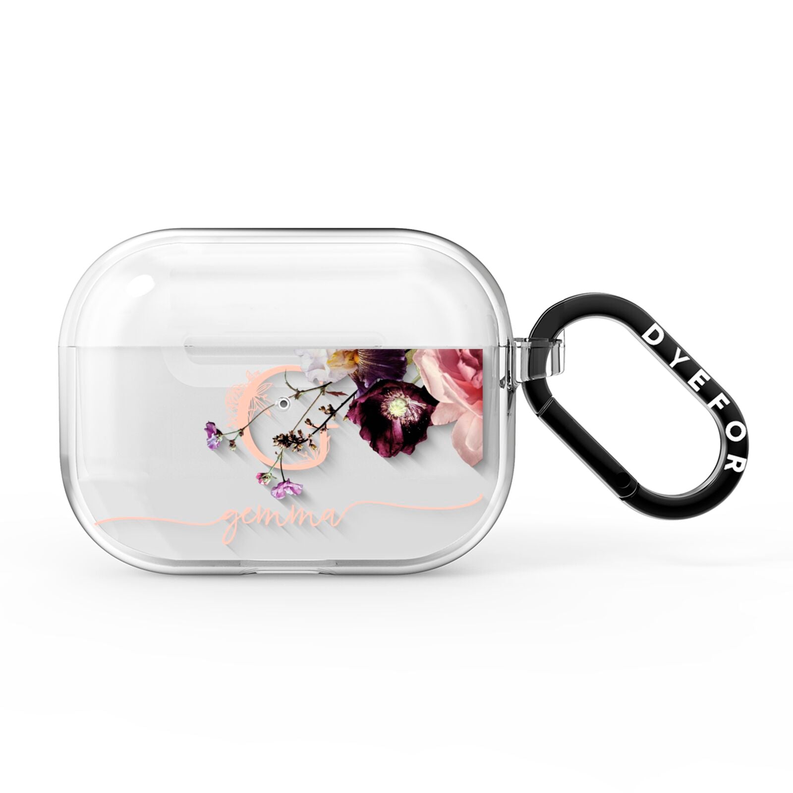 Vintage Floral Personalised AirPods Pro Clear Case