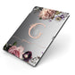 Vintage Floral Personalised Apple iPad Case on Grey iPad Side View