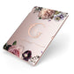 Vintage Floral Personalised Apple iPad Case on Rose Gold iPad Side View