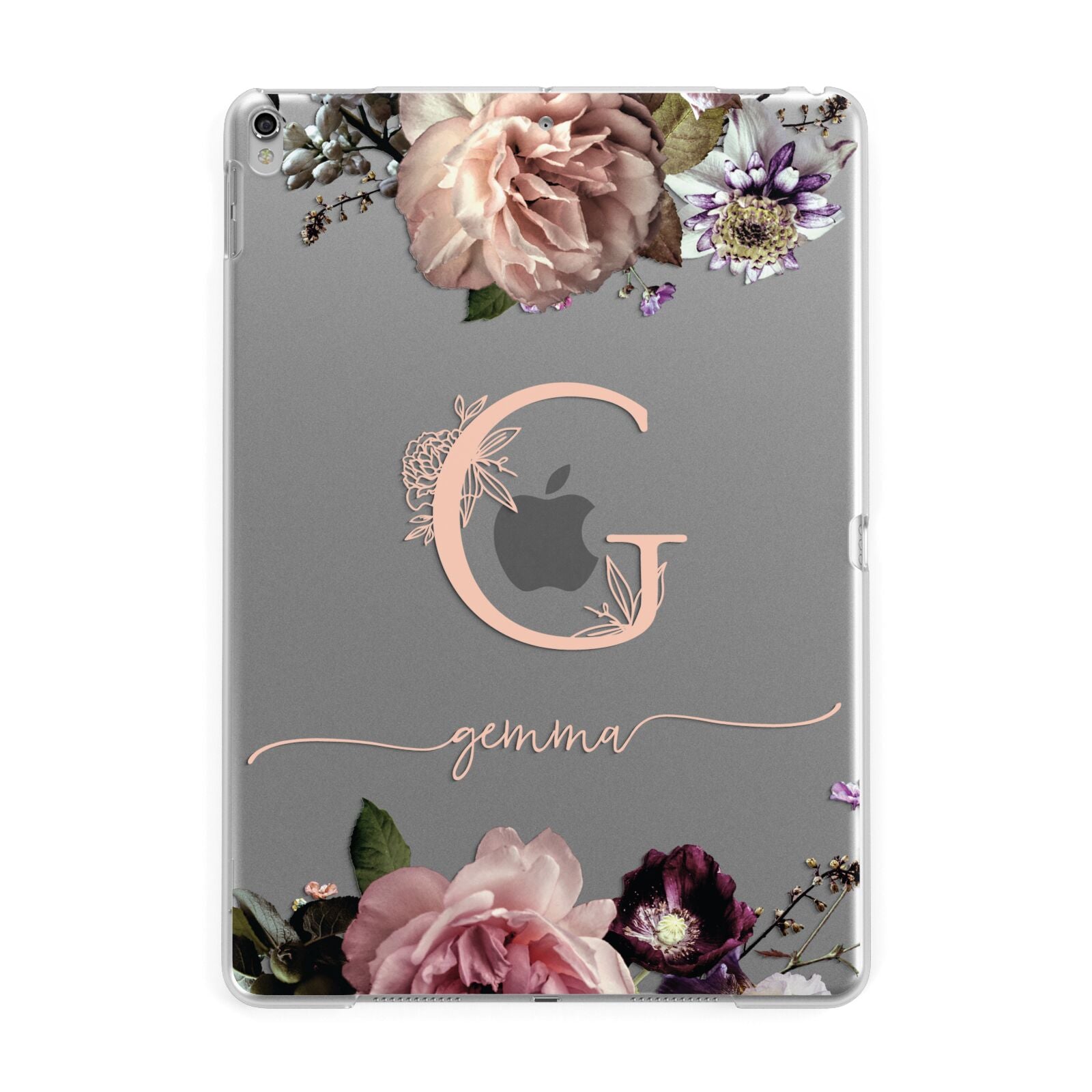 Vintage Floral Personalised Apple iPad Silver Case
