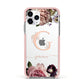 Vintage Floral Personalised Apple iPhone 11 Pro in Silver with Pink Impact Case