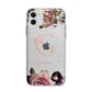 Vintage Floral Personalised Apple iPhone 11 in White with Bumper Case