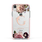 Vintage Floral Personalised Apple iPhone XR Impact Case Pink Edge on Silver Phone