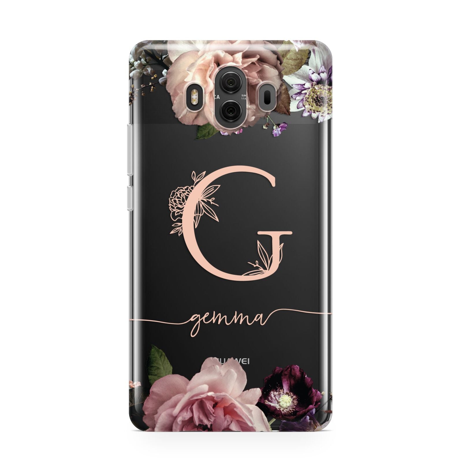 Vintage Floral Personalised Huawei Mate 10 Protective Phone Case