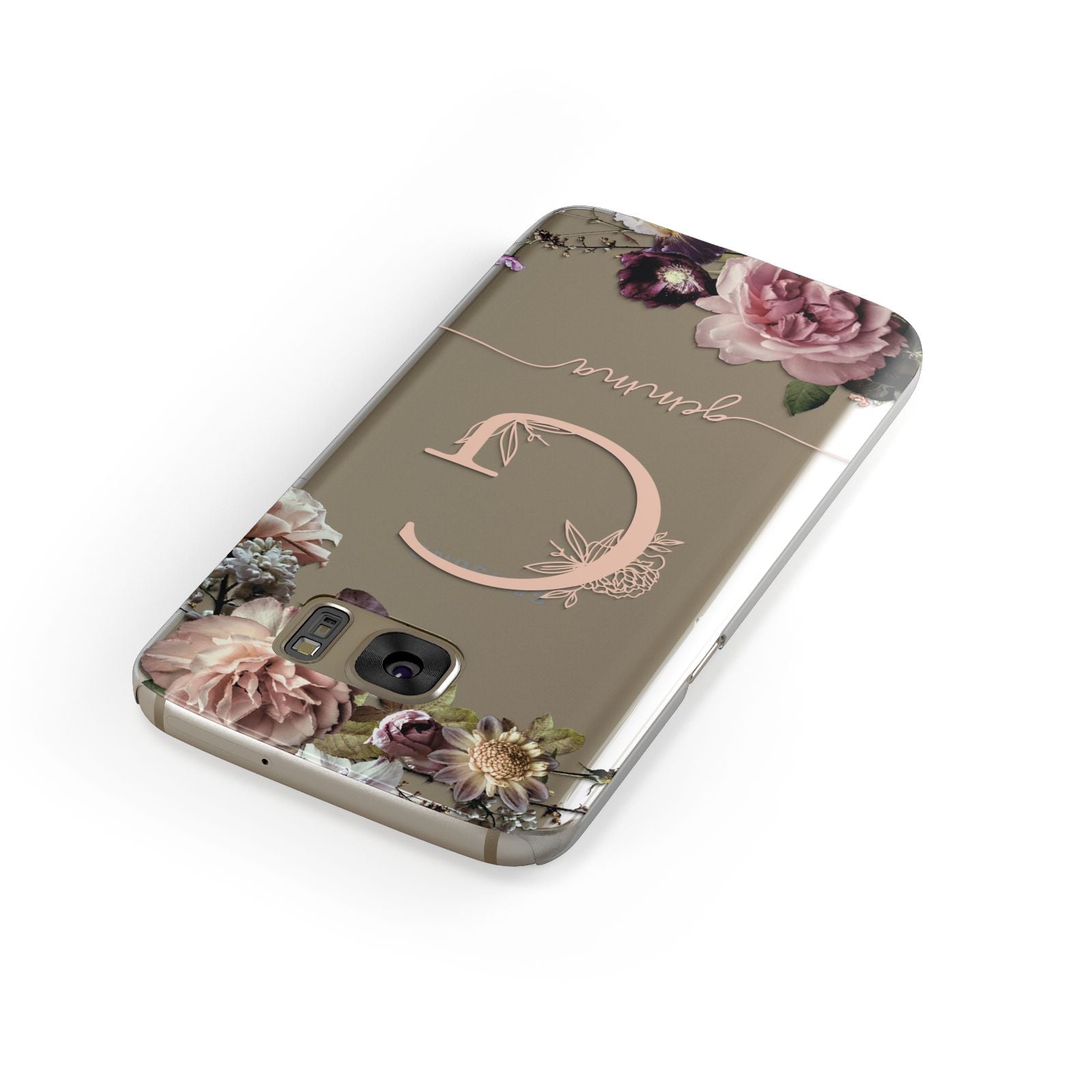 Vintage Floral Personalised Samsung Galaxy Case Front Close Up