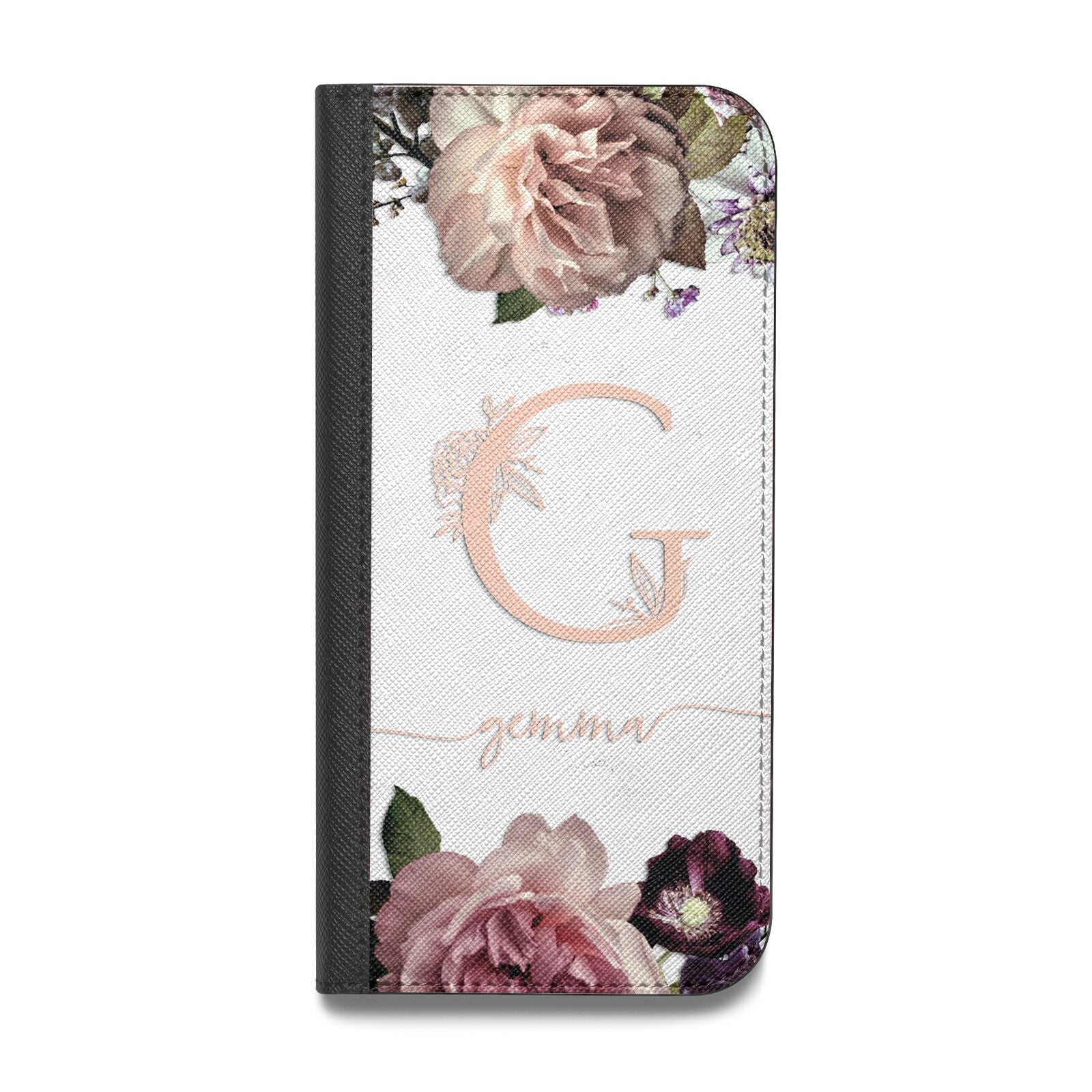 Vintage Floral Personalised Vegan Leather Flip Samsung Case